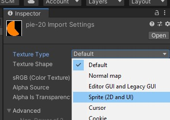 Texture Type “Sprite (2D and UI)”